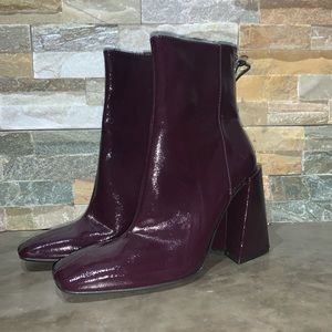 Zara Purple Wide Heeled Booties